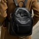 thumbnail image 2 of Mochila Wesccimo de piel auténtica negra para mujer, 2 of 9