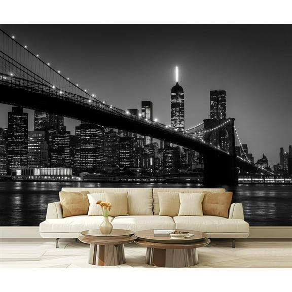 Peel and Stick Wallpaper Waterproof skyline New York City United States Wall Mural Decor Self Adhesive and Removable 69in x 98in
