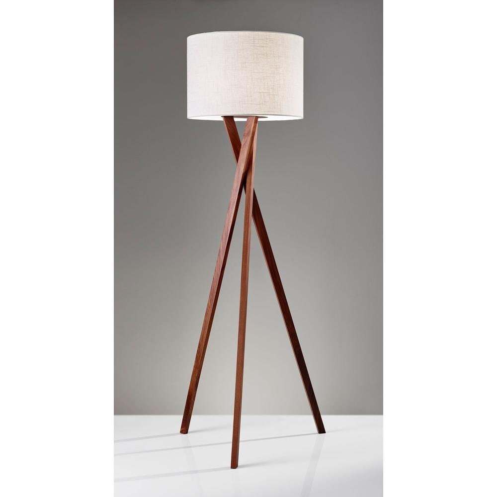Adesso Brooklyn Floor Lamp, Walnut Wood