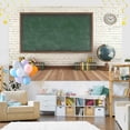 thumbnail image 2 of 10 x 8 ft Classroom Backdrop, Green Blackboard Clock Back to School Background, Student First Day of School Backdrop Teaching Children Educational Banner Photo Props Decoration, 2 of 4