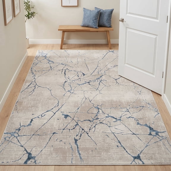Zateety Elegance Blue Area Rug, 5 Ft. 3 in. X 7 Ft. 3 in.