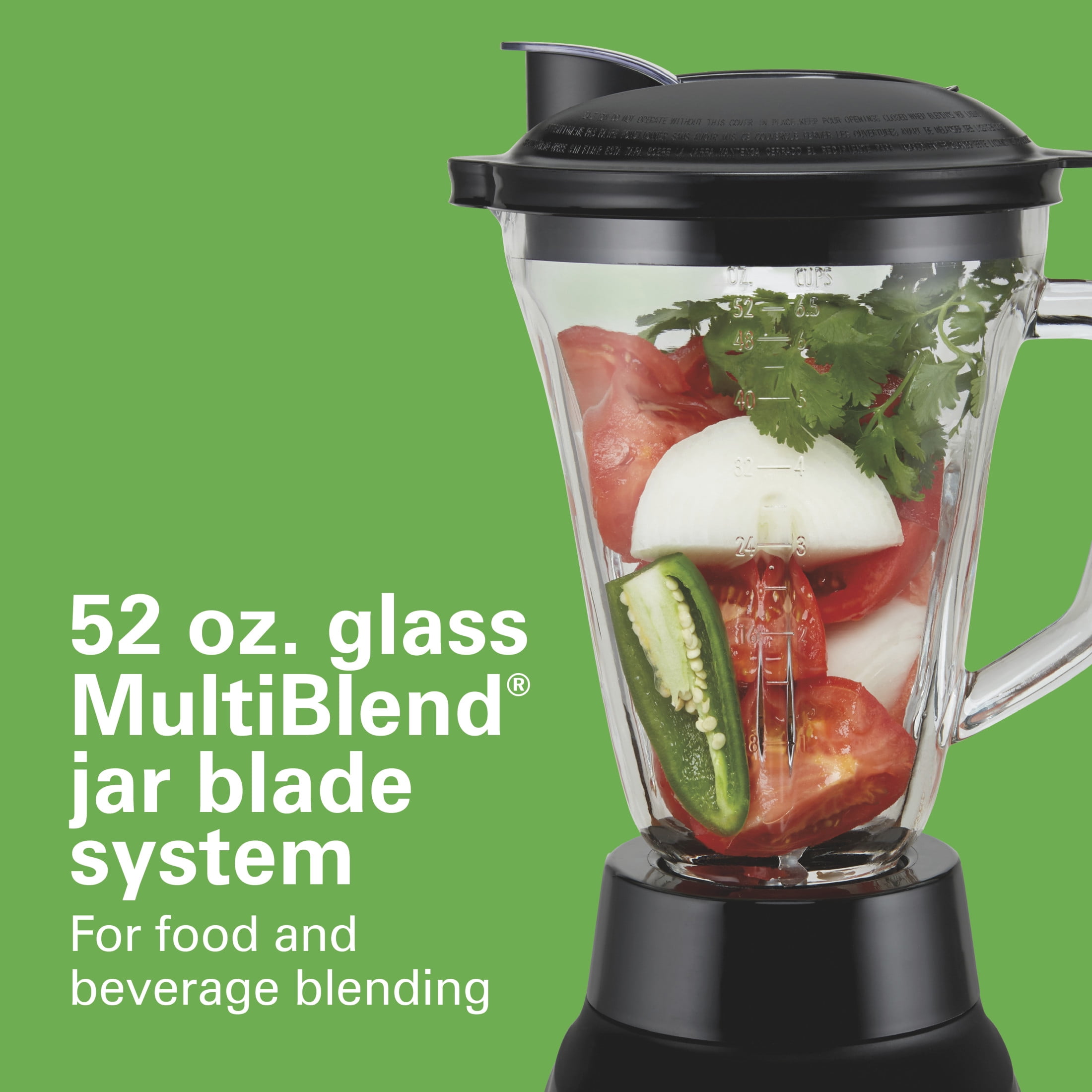 Hamilton Beach 3-in-1 Electronic Kitchen System, Smoothie Blender with 52 oz. Glass Jar, Food Processor Attachment and 20 oz. Travel Jar