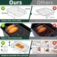 thumbnail image 2 of Air Fryer Rack for Ninja Dual Basket Airfryer, 2pcs DZ201/DZ401/DZ550 Accessories Rectangle Stackable Stainless Steel Grill Racks, 2 of 5