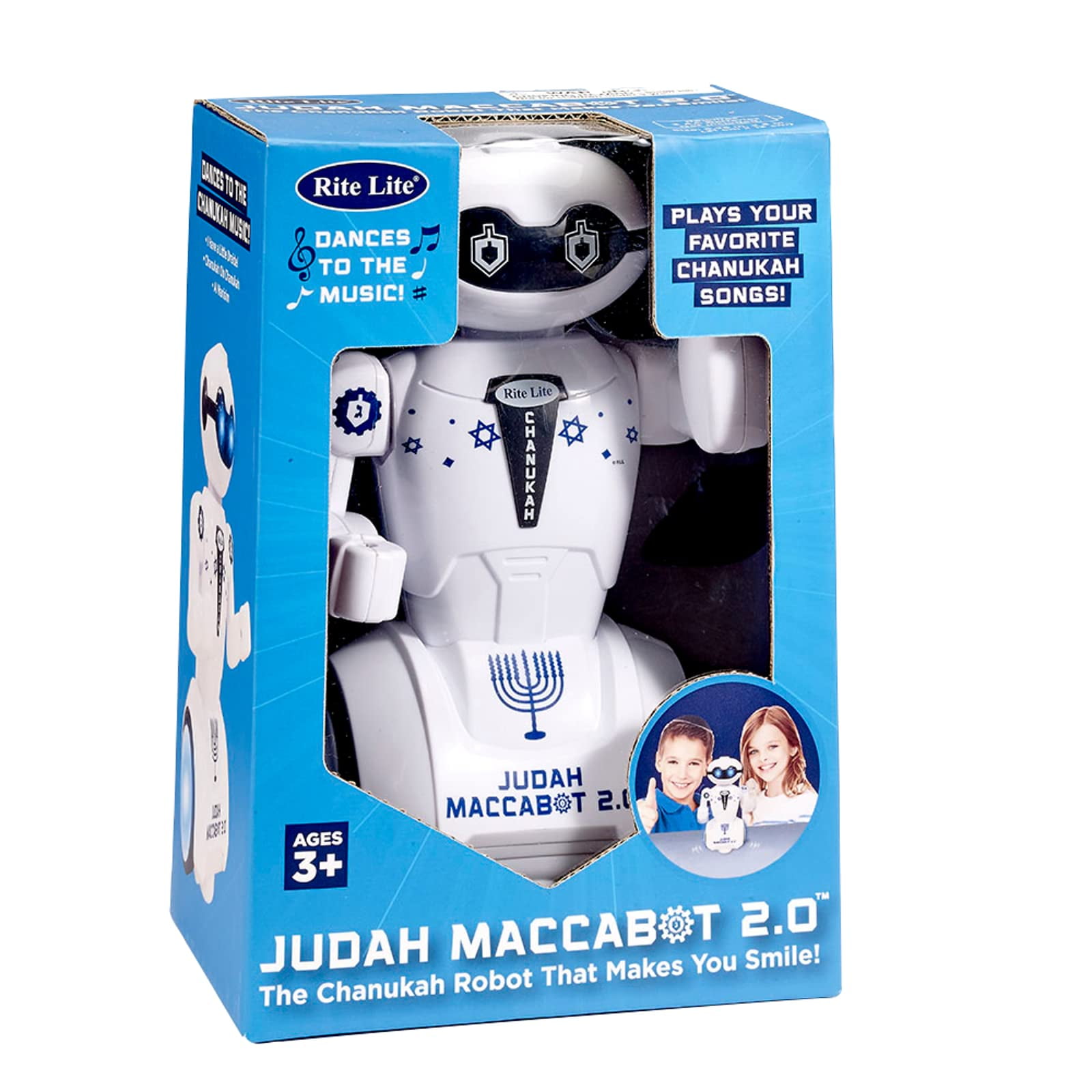 Rite Lite TY-ROBOT-2 9 in. Judah Maccabot 2.0 Chanukah, Plays 3 Songs Plastic Robot