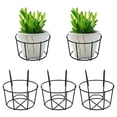 thumbnail image 1 of 5 Pcs Balcony Hanging Flowerpot Rack Iron Flower Planter Storage Rack Flowerpot Stand, 1 of 9
