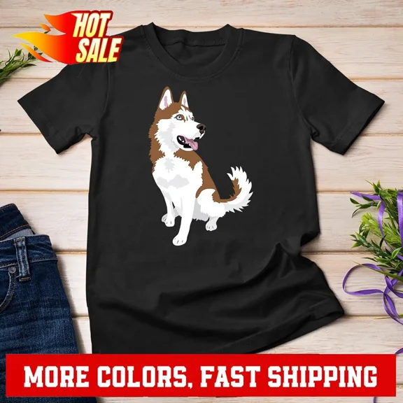 cute red and white Siberian Husky dog T-Shirt Unisex T-shirt