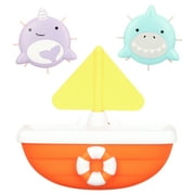 Skip Hop Zoo Baby Bath Toy, Tip & Spin Boat, Shark/Narwhal