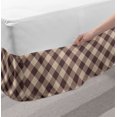 thumbnail image 2 of Geometric Bed Skirt, Repeating Pattern with Diagonal Checkered Motif Illustration, Elastic Bedskirt Dust Ruffle Wrap Around for Bedding Decor, 4 Sizes, Warm Taupe Dark Taupe, by Ambesonne, 2 of 2