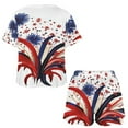 thumbnail image 3 of 4th of July 2 Pack Women’s Pajama Set Print Sleepwear And Shorts Y2k Loungewear Sets S-5XL, 3 of 7