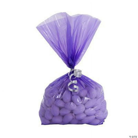 Purple Medium Cellophane Bags, Party, Party Supplies, 50 Pieces