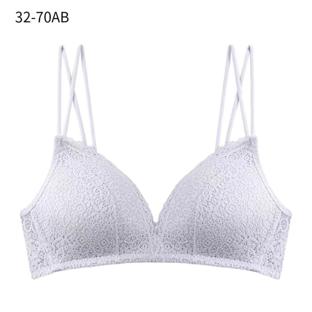 Sujetador de mujer Hollow Sexy Bralette Ropa interior inalámbrica transpirable, Gris, 32 / 70AB kenally AP001128-09