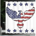 thumbnail image 4 of Ambesonne Animal Shower Curtain, Patriotic Eagle, 69"Wx75"L, Red Blue, 4 of 5