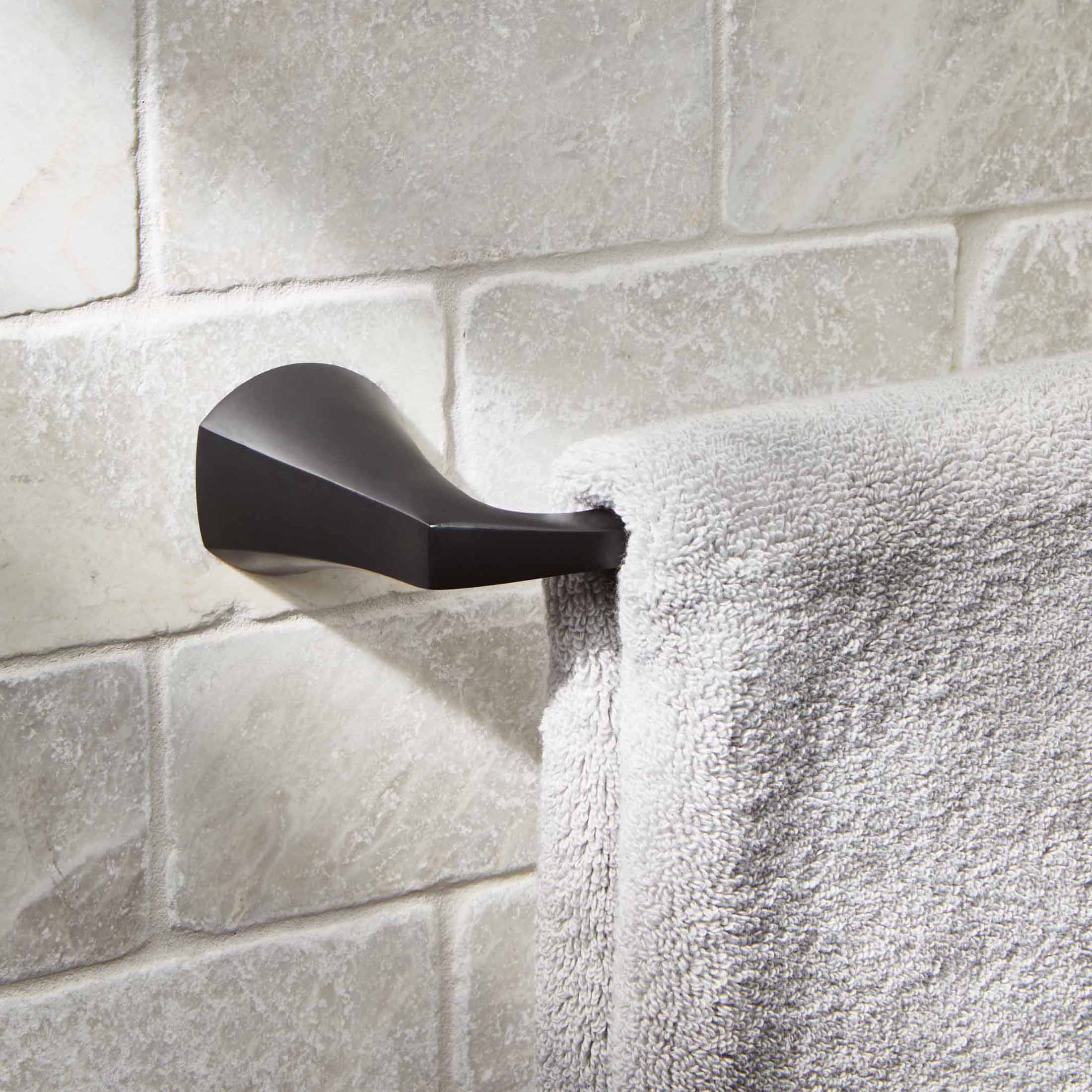 Better Homes & Gardens Simple Flare 3 Pieces Bath Hardware Set in Matte Black Towel Bar, Toilet Paper Holder, Robe Hook Included, Wall Mounted