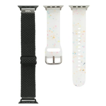 Onn Universal Watch Bands - Black Woven & Clear Silicone - Apple, Samsung Galaxy & Garmin, Unisex