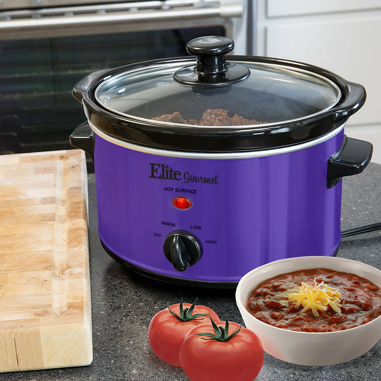 GreenPan 6QT Slow Cooker with Hard Anodized Pot, Fig Purple