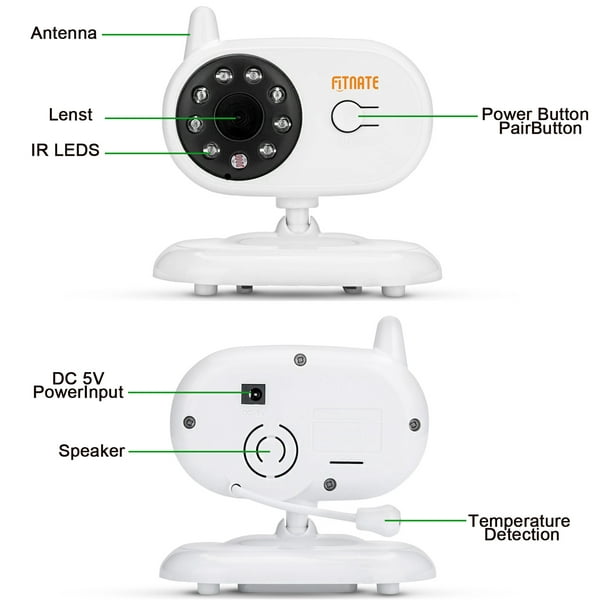 3,5 pouces sans fil vidéo numérique moniteur pour bébé vision nocturne  caméra de sécurité surveillance de la température