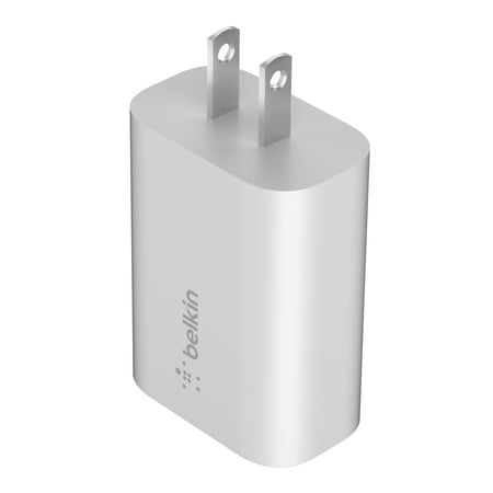 Belkin 25-Watt USB-C Wall Charger, Power Delivery PPS Fast Charging for Apple iPhone 15, 15 Pro, 15 Pro Max, 14, 14 Pro, Galaxy S23 Ultra, iPad, AirPods & More - Silver