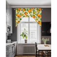 thumbnail image 3 of Green Orange Swag Valances for Windows, Small Curtains Drapes, Summer Botanical Leaves Watercolor Kitchen Window Curtains Over Sink Rod Pocket Window Treatment Valance for Bedroom/Bathroom 56"x36", 3 of 5