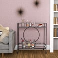 thumbnail image 2 of ABBSR 32in. Black Metal Bar Cart,Morden Mobile Kitchen Serving Carts,Storage Shelves for Home,Party, 2 of 8