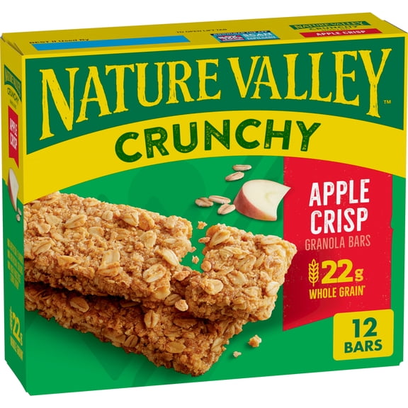 Nature Valley Crunchy Granola Bars, Apple Crisp, 12 Bars, 8.94 oz (6 Pouches)