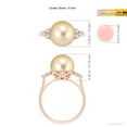 thumbnail image 4 of ANGARA Golden South Sea Cultured Pearl Ring with Trio Diamonds in 14K Rose Gold for Women | June Birthstone, Birthday, Anniversary, Jewelry Gift for Women | Pearl Ring, 4 of 8