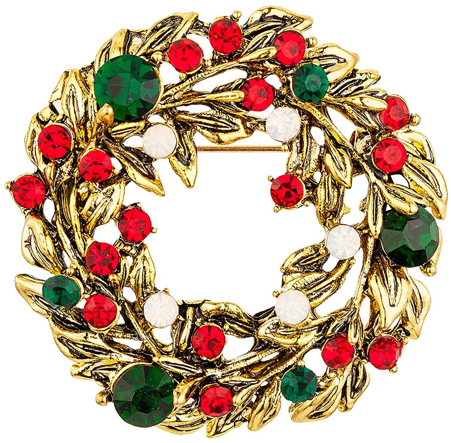 esafio Christmas Brooches for Women Sparkling Vintage Gold Christmas