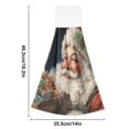 thumbnail image 3 of Wobogo Santa Claus Hand Towel Set of 2 Absorbent for Kitchen and Bathroom With Velcro Hanging Loop 18.2×14in, 3 of 7