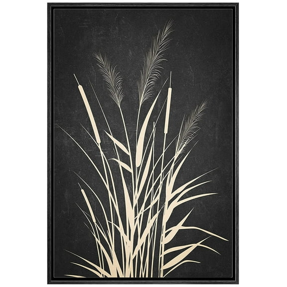 wall26 Framed Canvas Print Wall Art Duotone Country Farm Wheat Field Plants Nature Wilderness Digital Art Modern Art Rustic Relax/Calm Multicolor for Living Room, Bedroom, Office - 16"x24"
