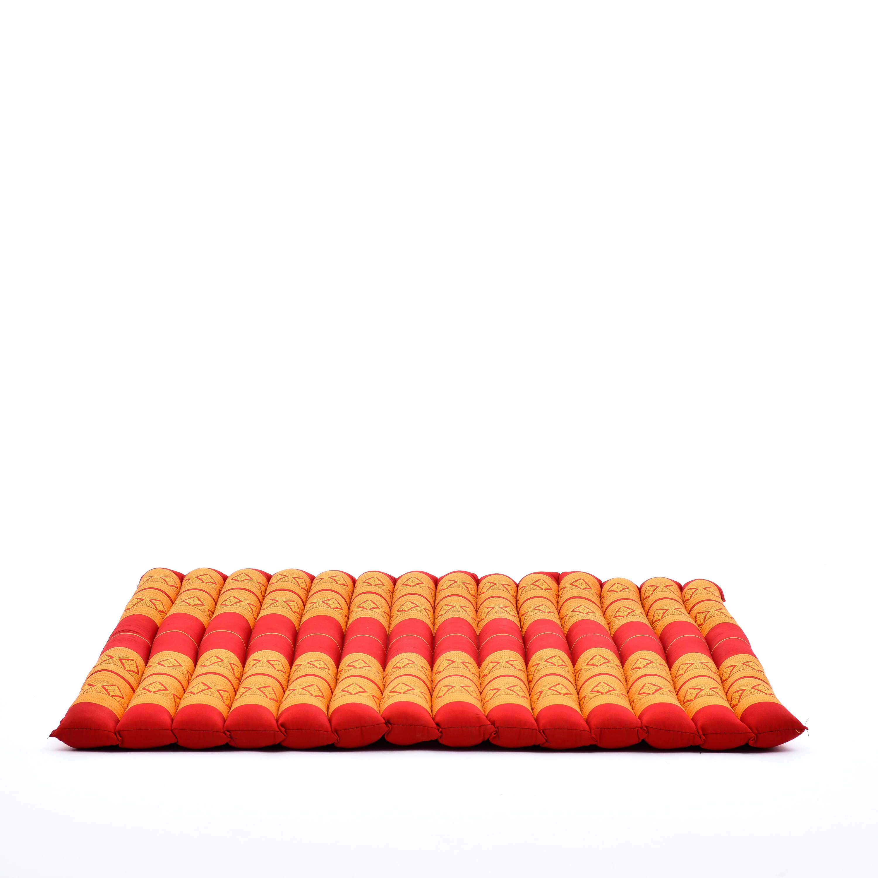Leewadee Zabuton Seating Cushion – Square Floor Seat for Meditation Exercises, Light Yoga Mat Filled with Kapok, 28 x 28 inches, Orange Red