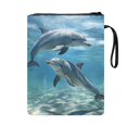thumbnail image 2 of HELLHERO Dolphin Book Organizer Bag Classic Bible Tote Bags with Zipper Pocket Polyester Fabric Handle for Librarian Travel Teachers 8.66 x 11.42 Inch, 2 of 7