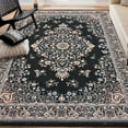 thumbnail image 2 of Junovo Soft Vintage Rug Print Boho Rugs Area Rug for Living Room,5'x7'Black, 2 of 7