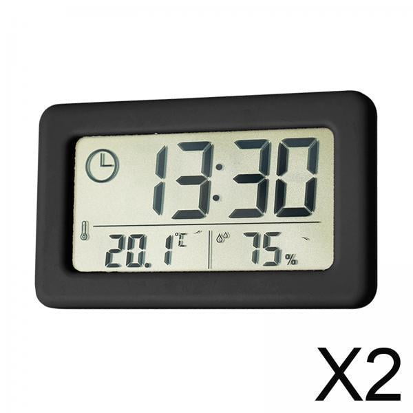 2x Reloj Despertador Digital Temperatura Interior Colgante Hogar Escritorio Sala De