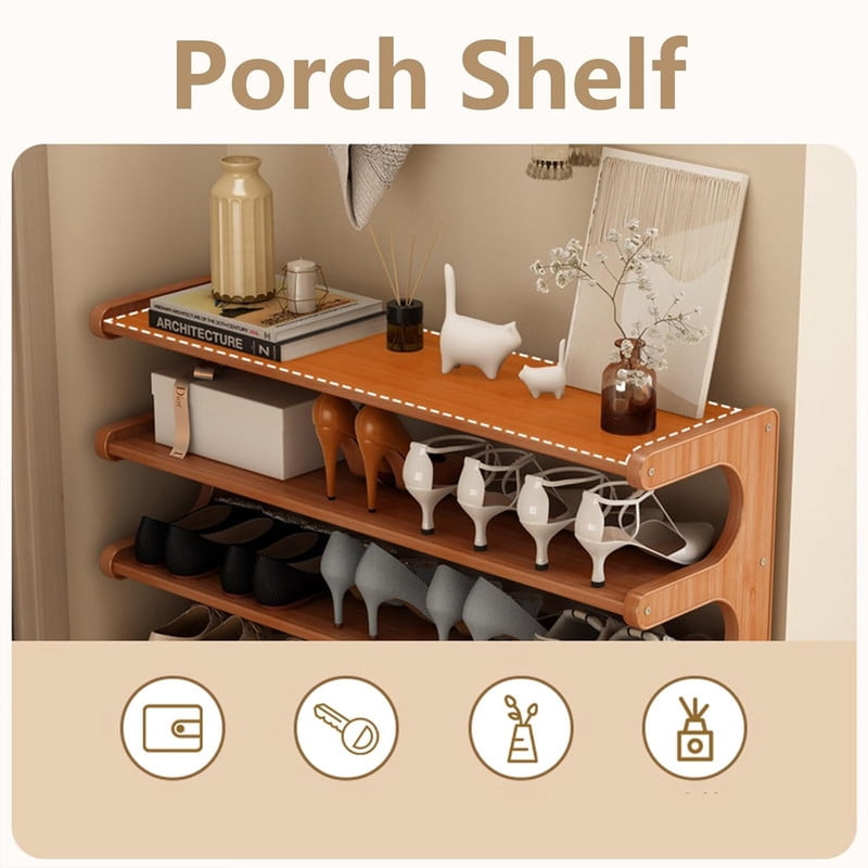 6-Tier Shoe Rack, Tall Narrow Shoe Rack Organizer for Small Spaces, Multifunction Display Shelf, Shoe Rack for Entryway, Closet, Corner, Doorway, Space Saving Shoe Organzier