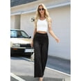 thumbnail image 5 of Women'S Large Size Denim Wide Leg Pants High Waist Slimming Multi-Pocket Straight Loose Casual Pants Black M, 5 of 9