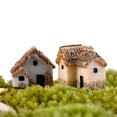 thumbnail image 3 of SPRING PARK 1/4Pcs Miniature Gardening Landscape Micro Village Stone Houses Thumbnail House Thatched Huts DIY Bonsai Terrarium Crafts Desk Ornaments Accessories for Fairy Garden Decoration, 3 of 7