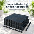 0.56in Thick 48 Sq Ft Exercise Mats 12 Tiles Upgraded Rubber Top With ...