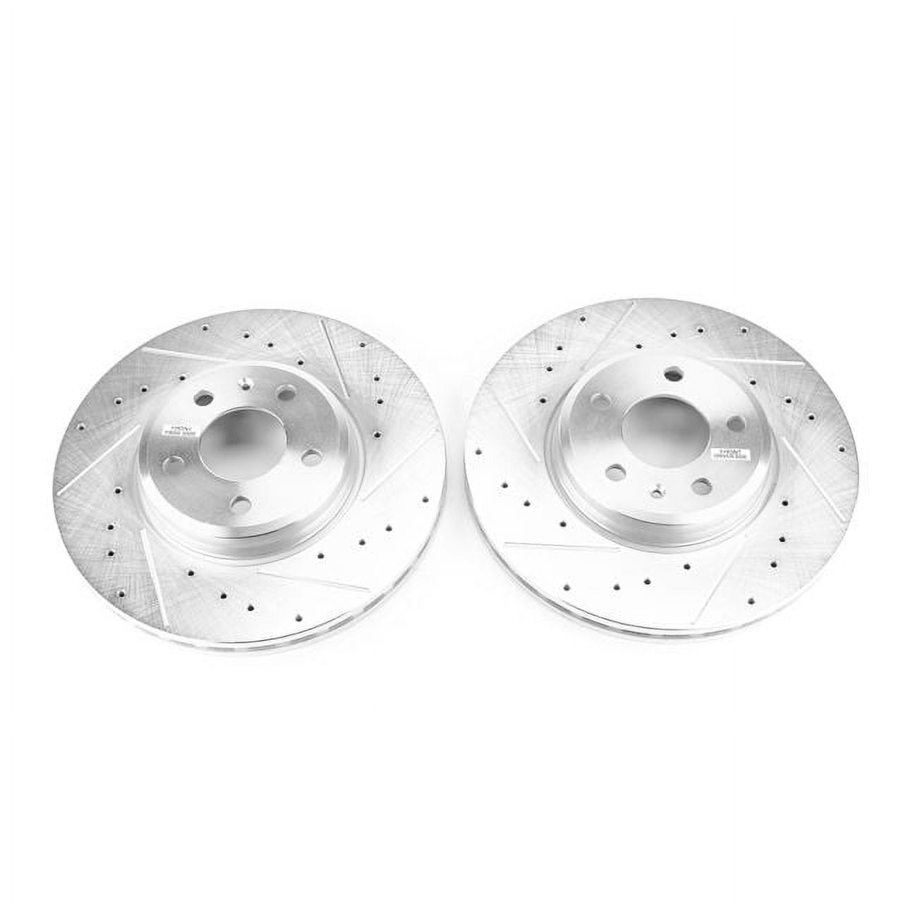Power Stop Front Pair of Drilled and Slotted Brake Rotors EBR1652XPR 2017-2019 Audi A4 2018 A4 Quattro 2016-2017 A5 Quattro