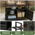 thumbnail image 6 of Uforic Large Storage Cabinet, Outdoor Grill Cart with Wheels, Dark Brown, 6 of 8