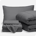 thumbnail image 1 of Bare Home Ensemble 5 Pcs Bed-in-a-Bag - Très Grand Simple, Gris avec Ensemble de Draps Gris, 1 of 7