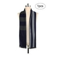 thumbnail image 2 of INSPIRE CHIC Men's Fashionable Rectangle Knitted Warm Winter Soft Wrap Long Scarves Gray+Navy Blue, 2 of 6