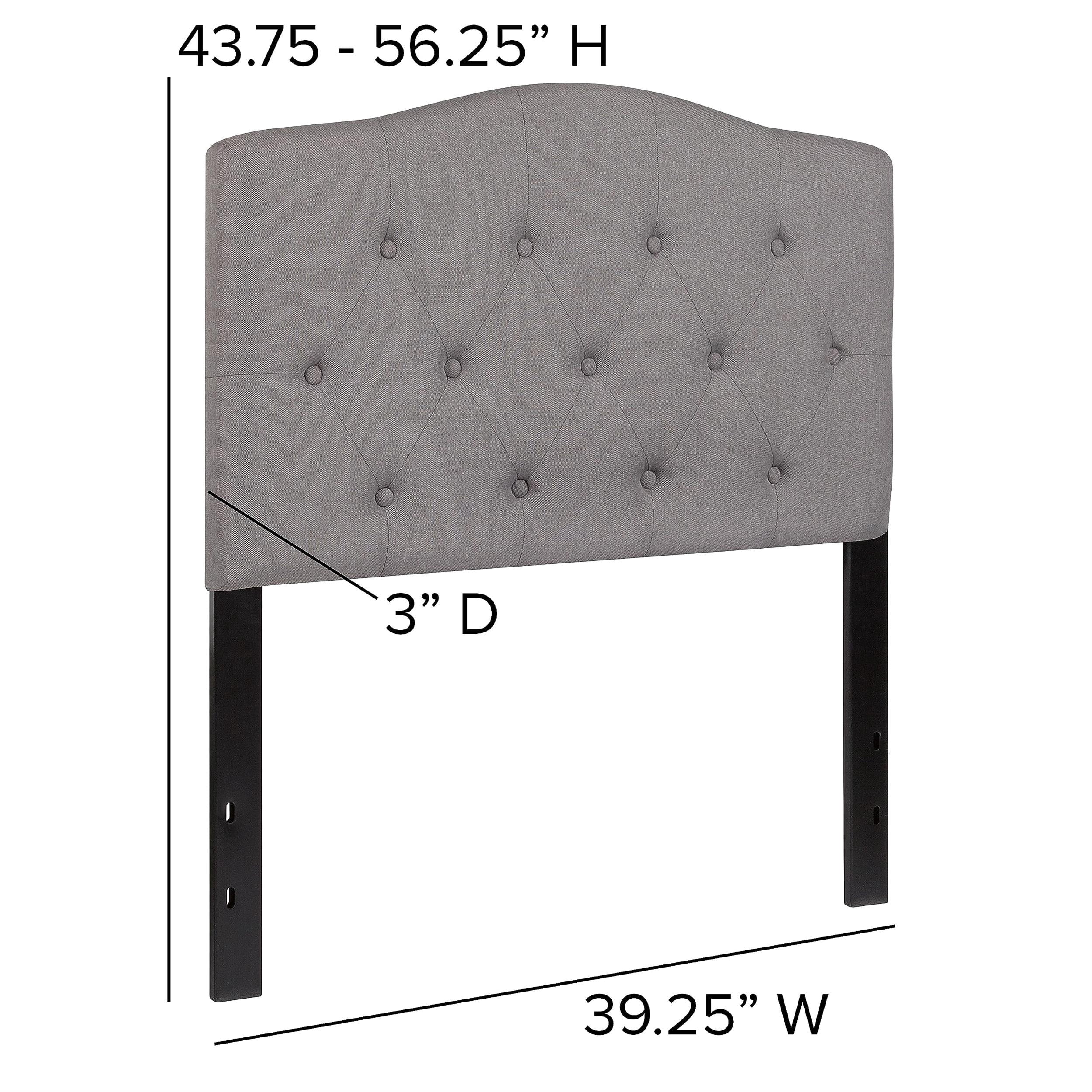 Bowery Hill Modern Tufted Twin Panel Headboard in Light Gray