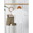 thumbnail image 5 of SunnyTots Baby Boy Summer Clothes 6 12 18 24 Months 2T 3T Boys Solid Color Outfits Short Sleeve T shirt and Shorts Set for Daily School Party Wear, 5 of 6
