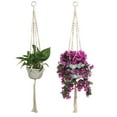 thumbnail image 7 of Macrame Knotted Flower Pot Plant Hanger Handmade Braided Rope 39.4 Inch Length, 7 of 7