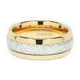 thumbnail image 3 of 8mm Mens Tungsten Carbide Ring Meteorite Inlay 14k Gold Plated Jewelry Wedding Band Size 5-16, 3 of 4