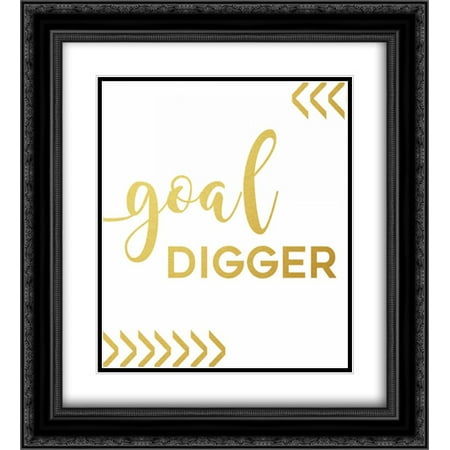 Goal Digger 2x Matted 20x22 Black Ornate Framed Art Print by Quach,