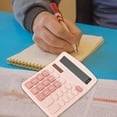 thumbnail image 6 of BZPIZ Back to S-chool Pink Calculator 12 Digit Desktop Calculator Basic Desk Calculator with Large LCD Display, Big Buttons, 4 Function, Solar and Battery Dual Power for Office, S+chool, Home, 6 of 9