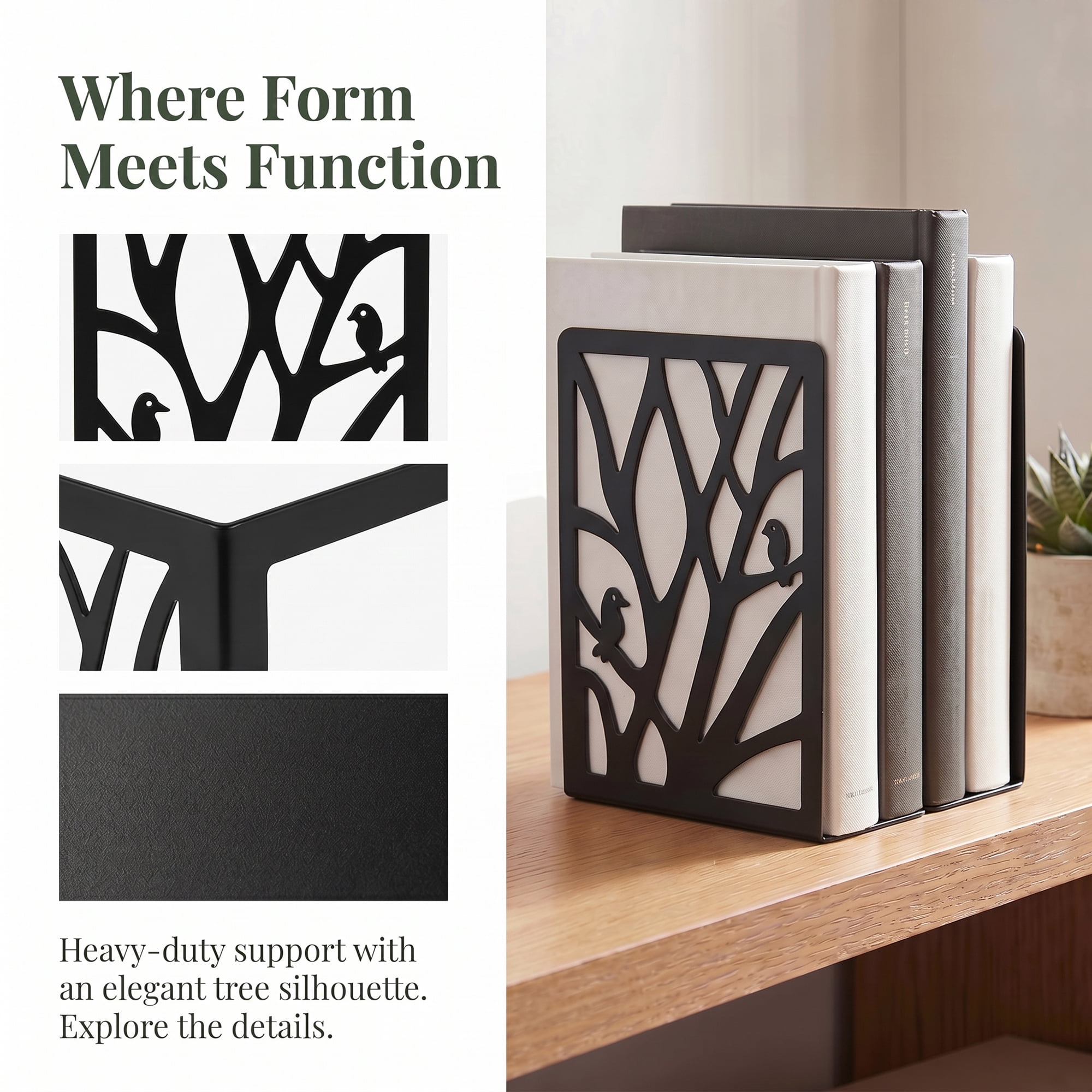 Unique Bargains Exquisite Decorative Metal Bookends for Home Office and Library White Style B 4.7"x3.5"x6.9"
