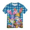 thumbnail image 5 of Staki Children's Easter Short-Sleeved Shirts Kids Girls Easter Shirts Bunny T-Shirt Short Sleeve Tops Easter Day Outfit Spring Clothes 1-9Y 10-13Y(Dark Blue,2-3 Years), 5 of 6