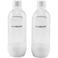 SodaStream 1Liter Dishwasher Safe Classic White Carbonating Bottle, 2