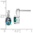 thumbnail image 4 of 14K White Gold Created Alexandrite And Diamond Earrings (Width 5.25) (Length 13.6) - Jbsp, 4 of 5